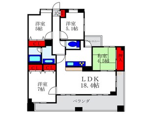 フュ－ジョンコ－ト豊中千里園の物件間取画像